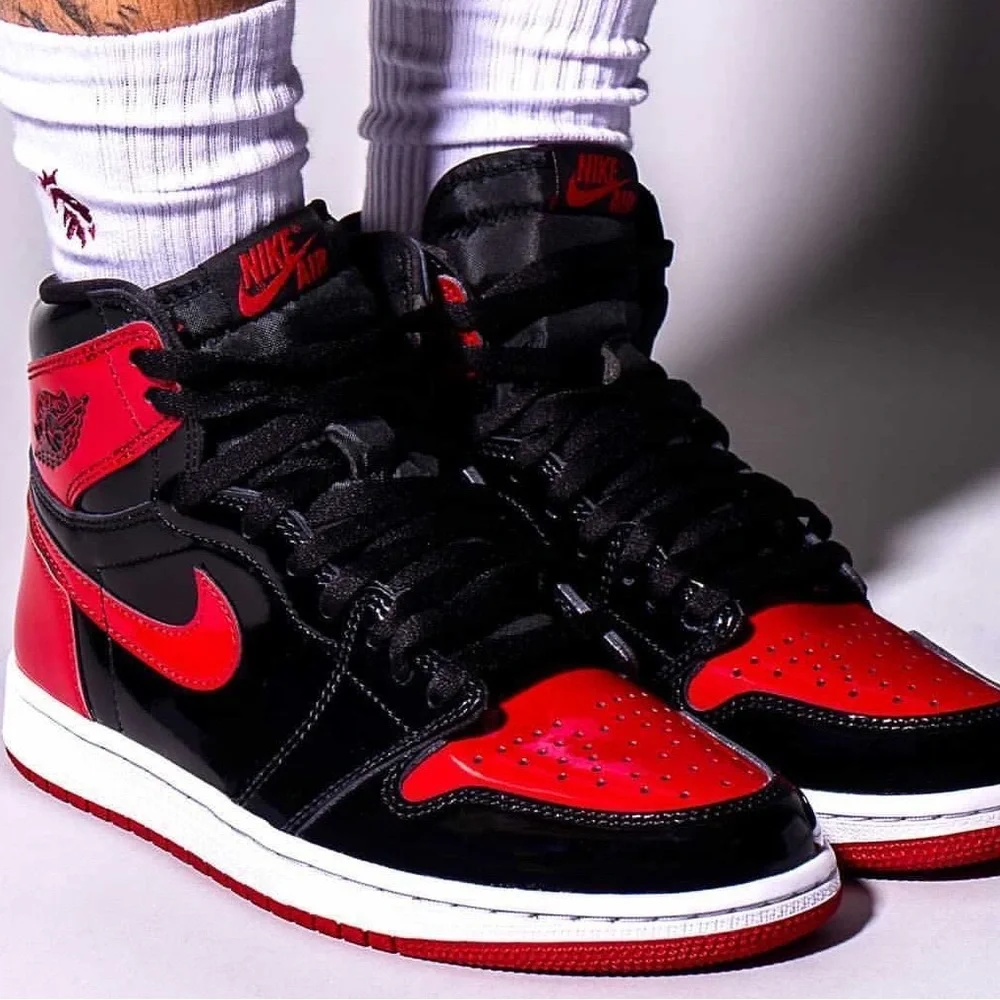 Jordan Men’s High Top Sneakers in Red and Black